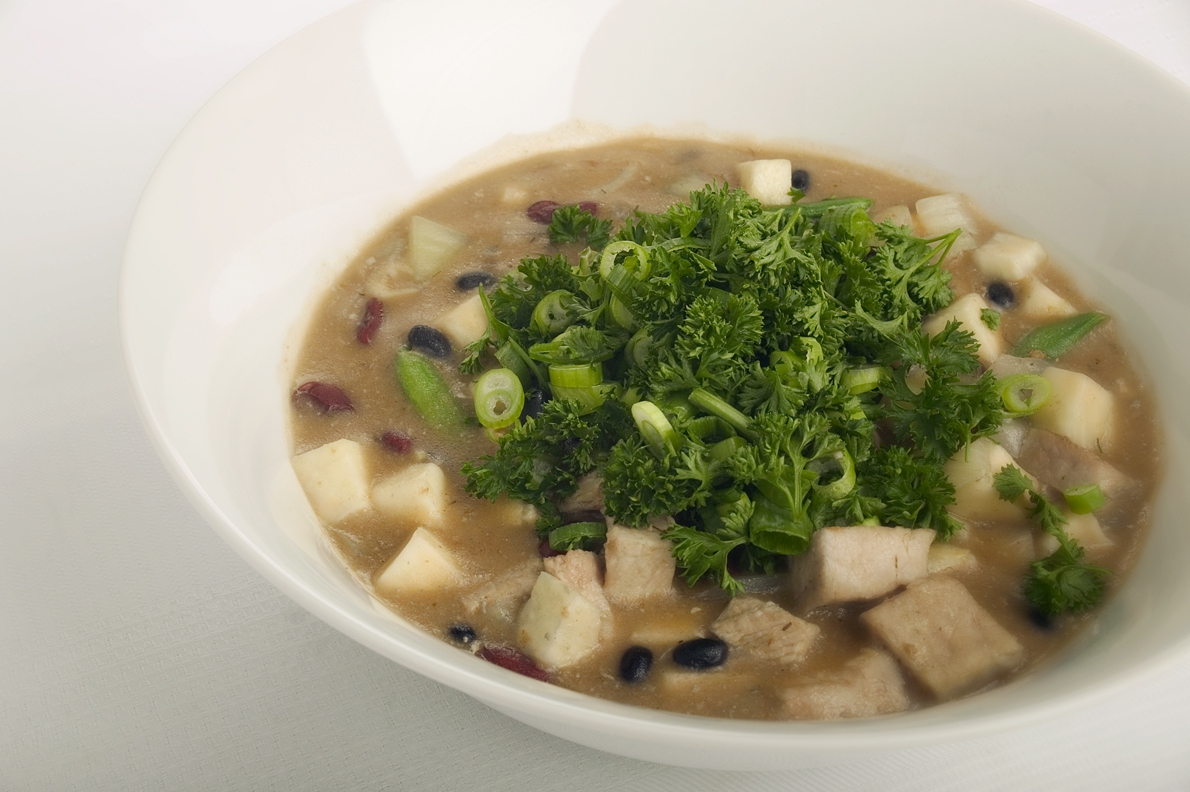 Mexicansk gryderet med grønne chili og svinekød