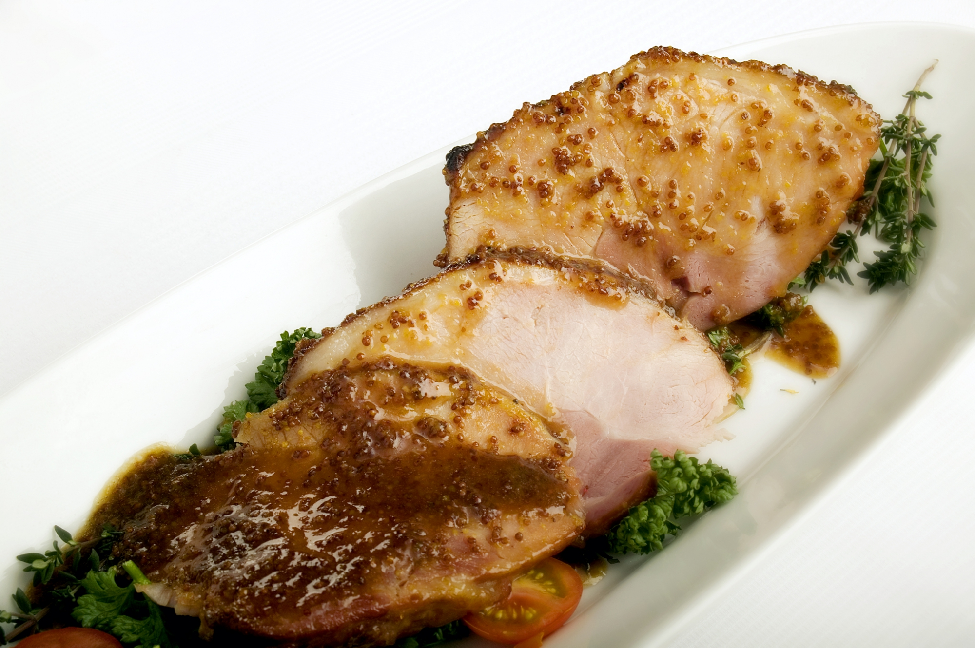 Bagt skinke med krydret sukkerglasering