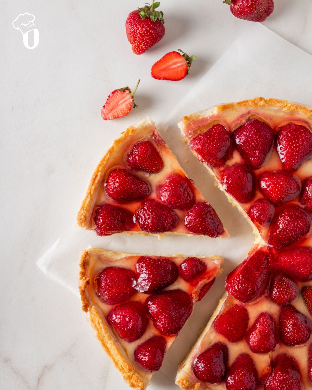 Jordbærtærte med vaniljecreme