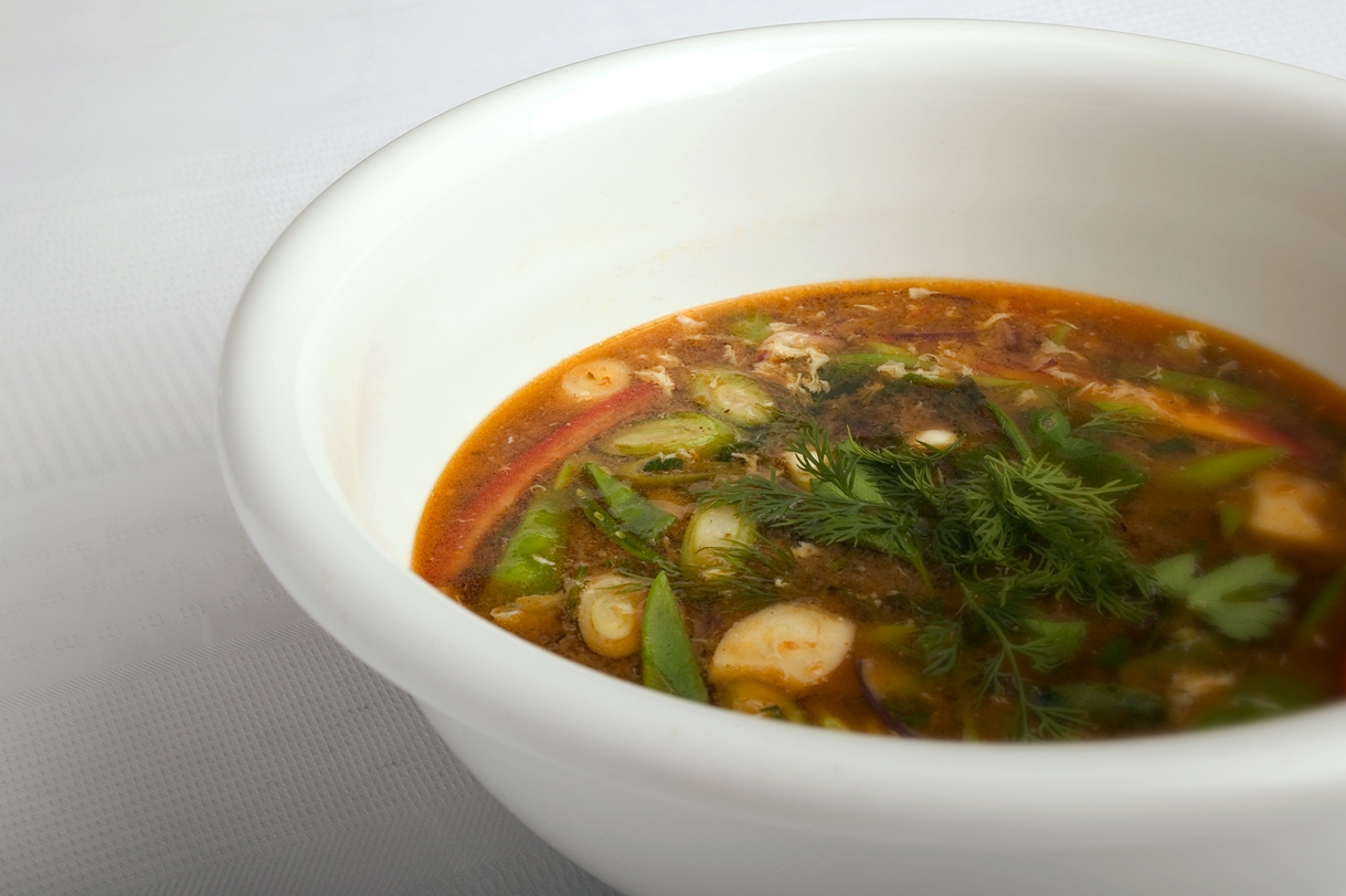 Kinesisk grøntsagssuppe med æg