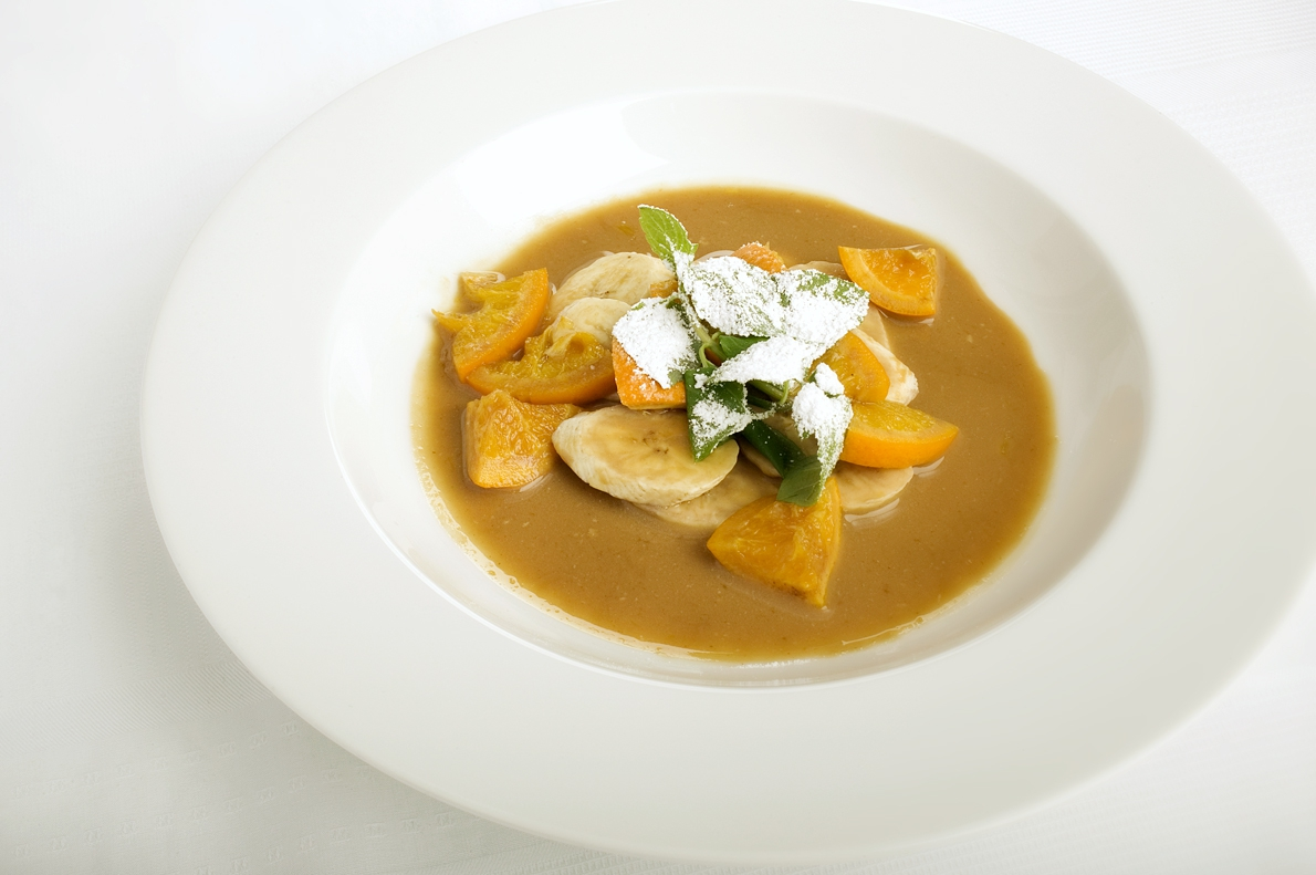 Eksotisk frugtdessert