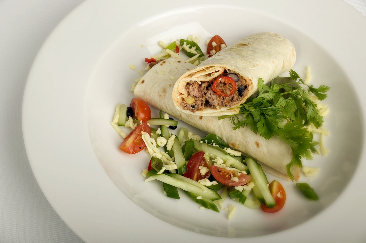 Burritos med oksekød og bønner