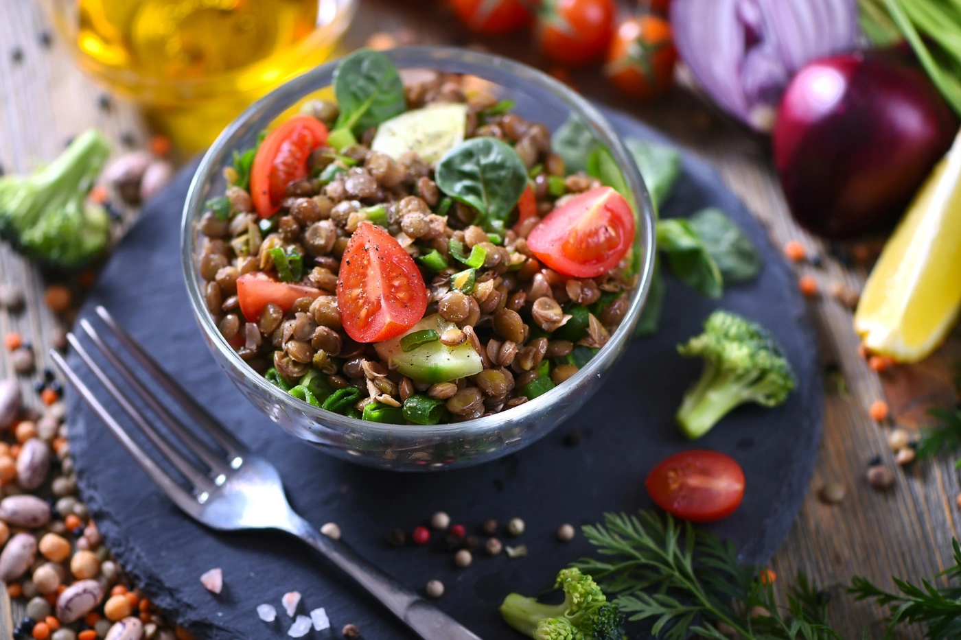 Ærte og linse salat