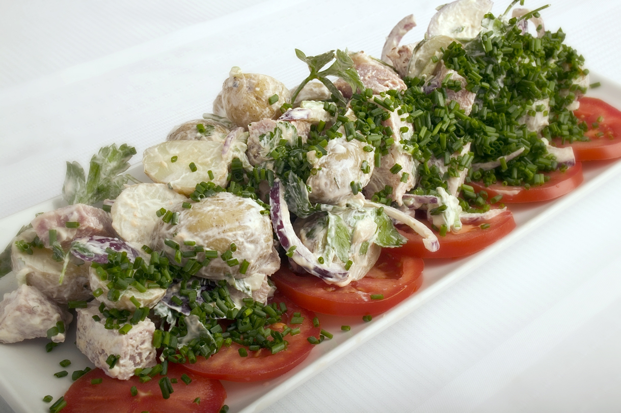 Kold kartoffelsalat med creme fraiche