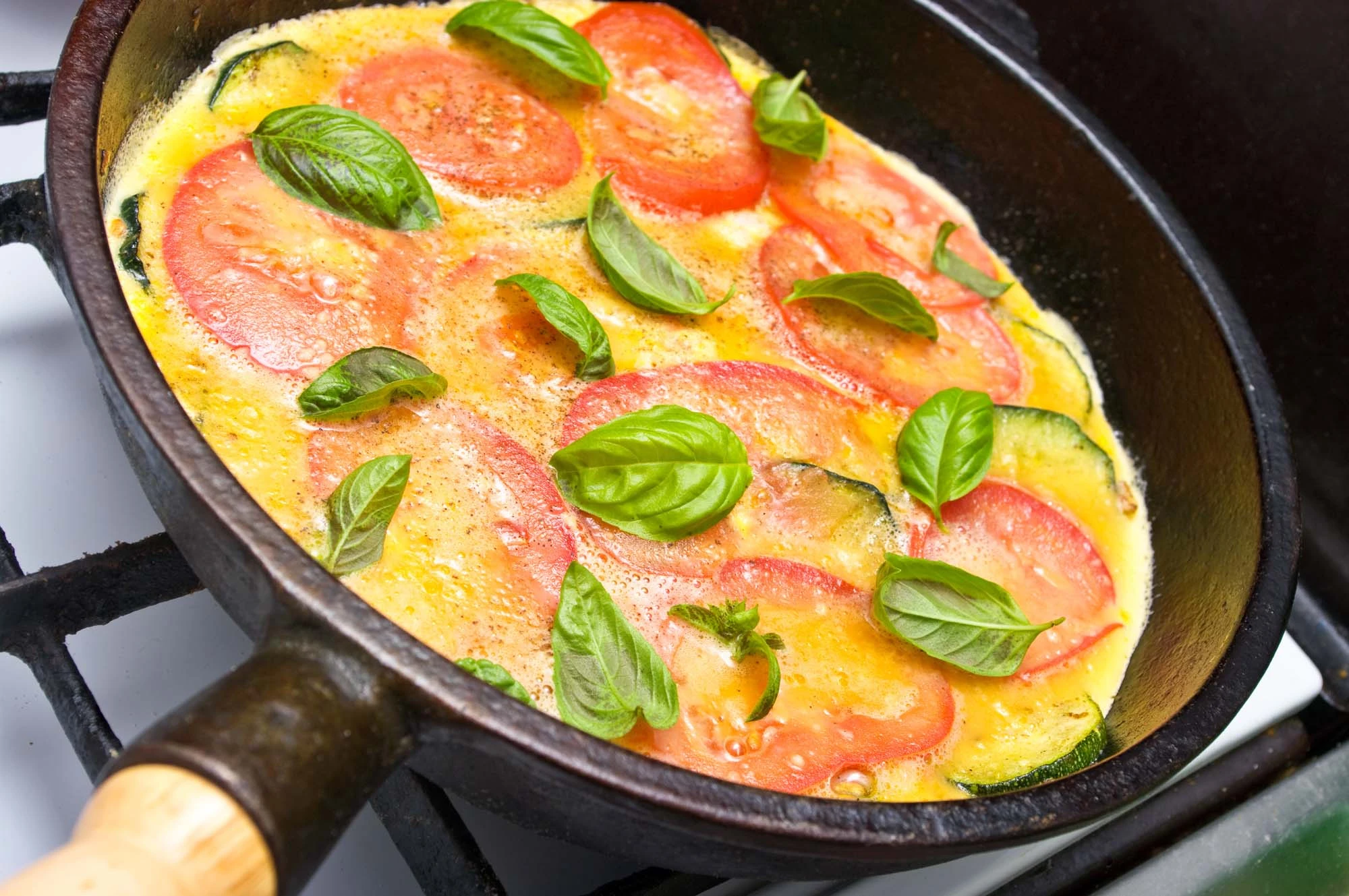 Omelet med basilikum