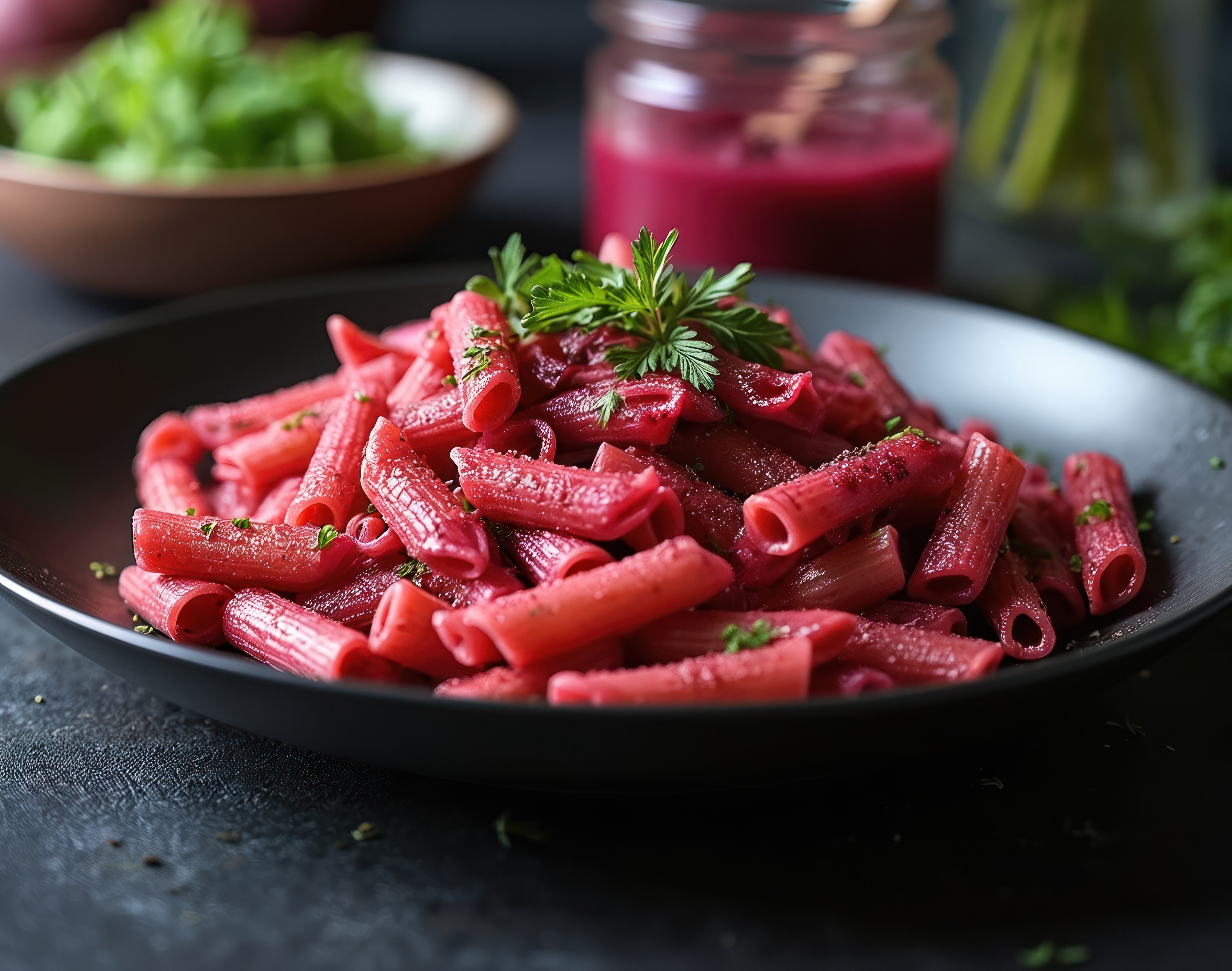 Blodrød pastaret med kylling til halloween