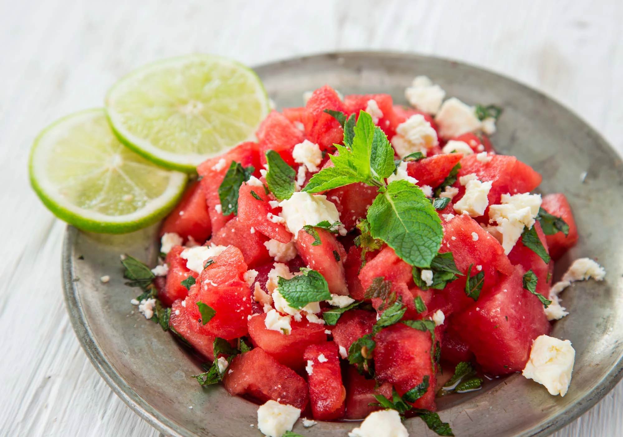 Salat med Feta ost og vandmelon