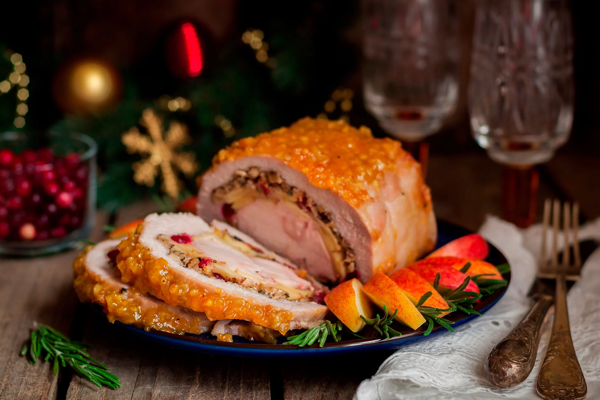 Flæskesteg med abrikos