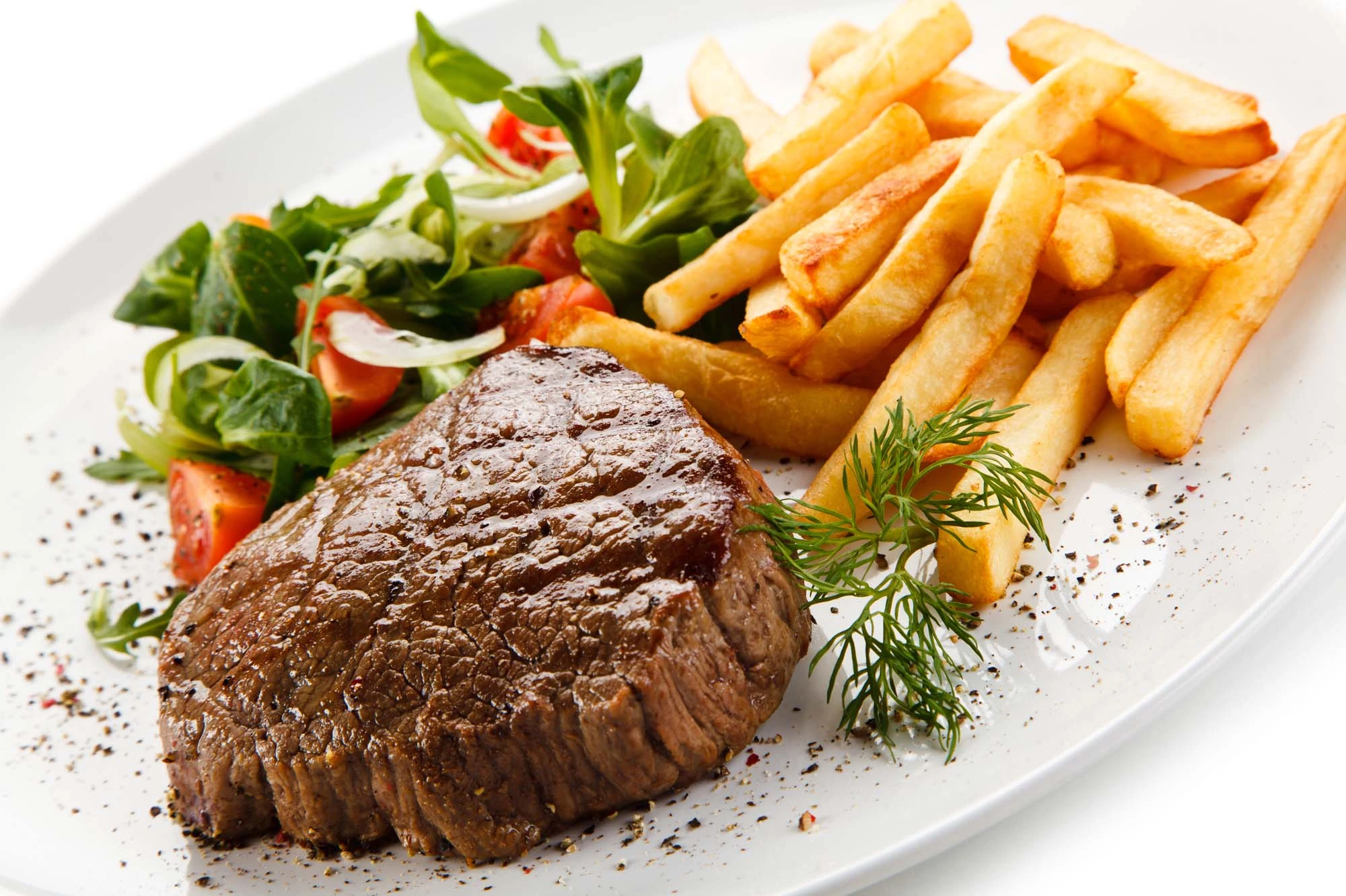 Steak med hjemmelavede pommes frites