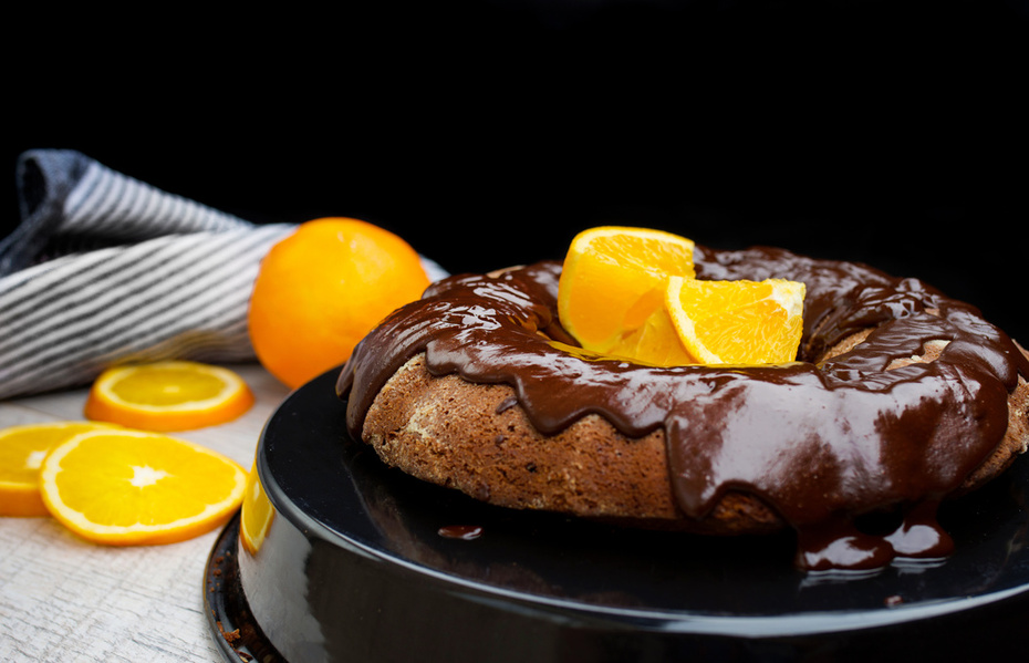 Chokoladekage med appelsinjuice