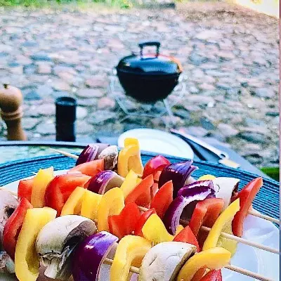 Grillspyd med grøntsager