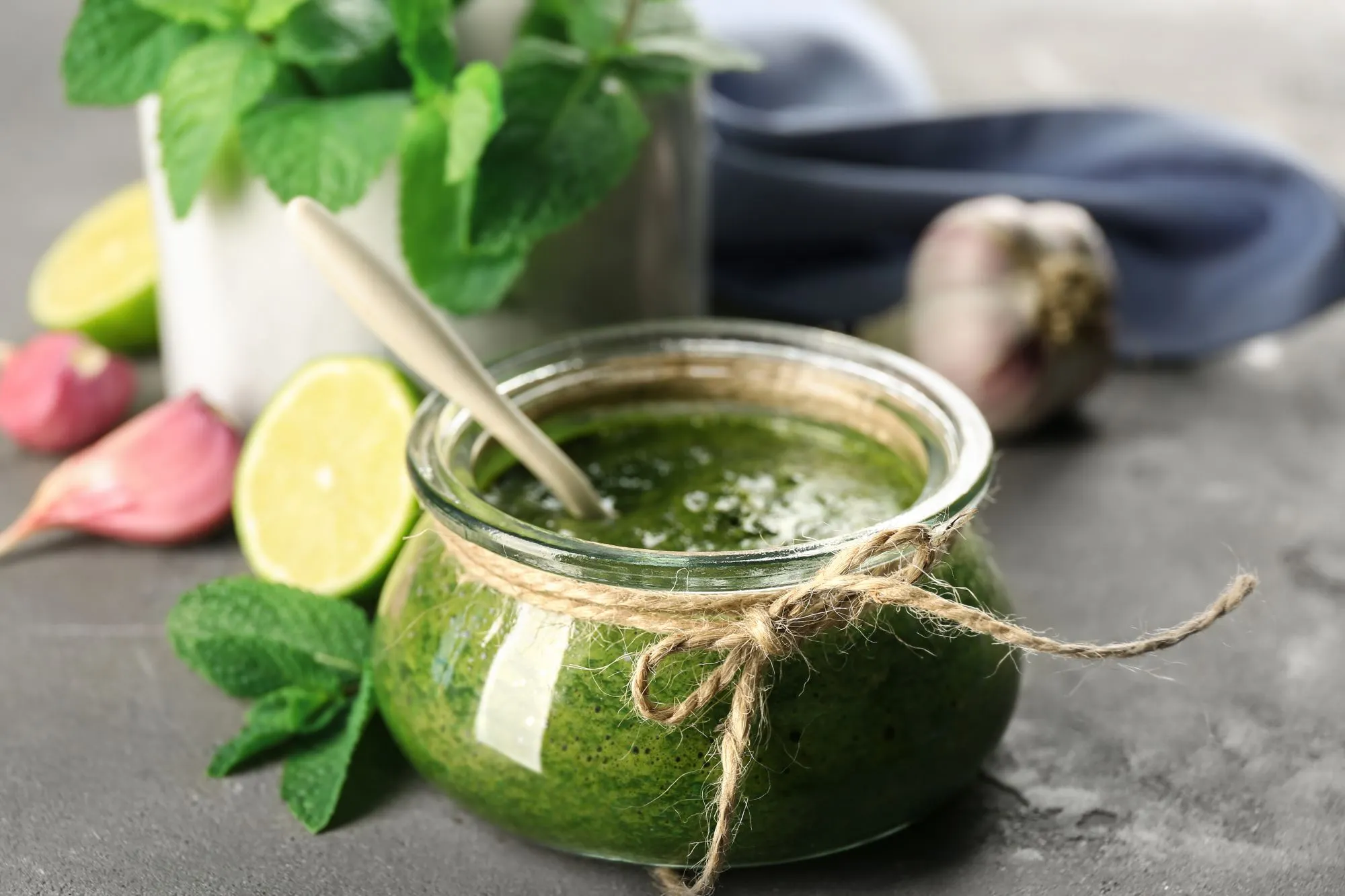 Chutney med koriander, mynte og chili