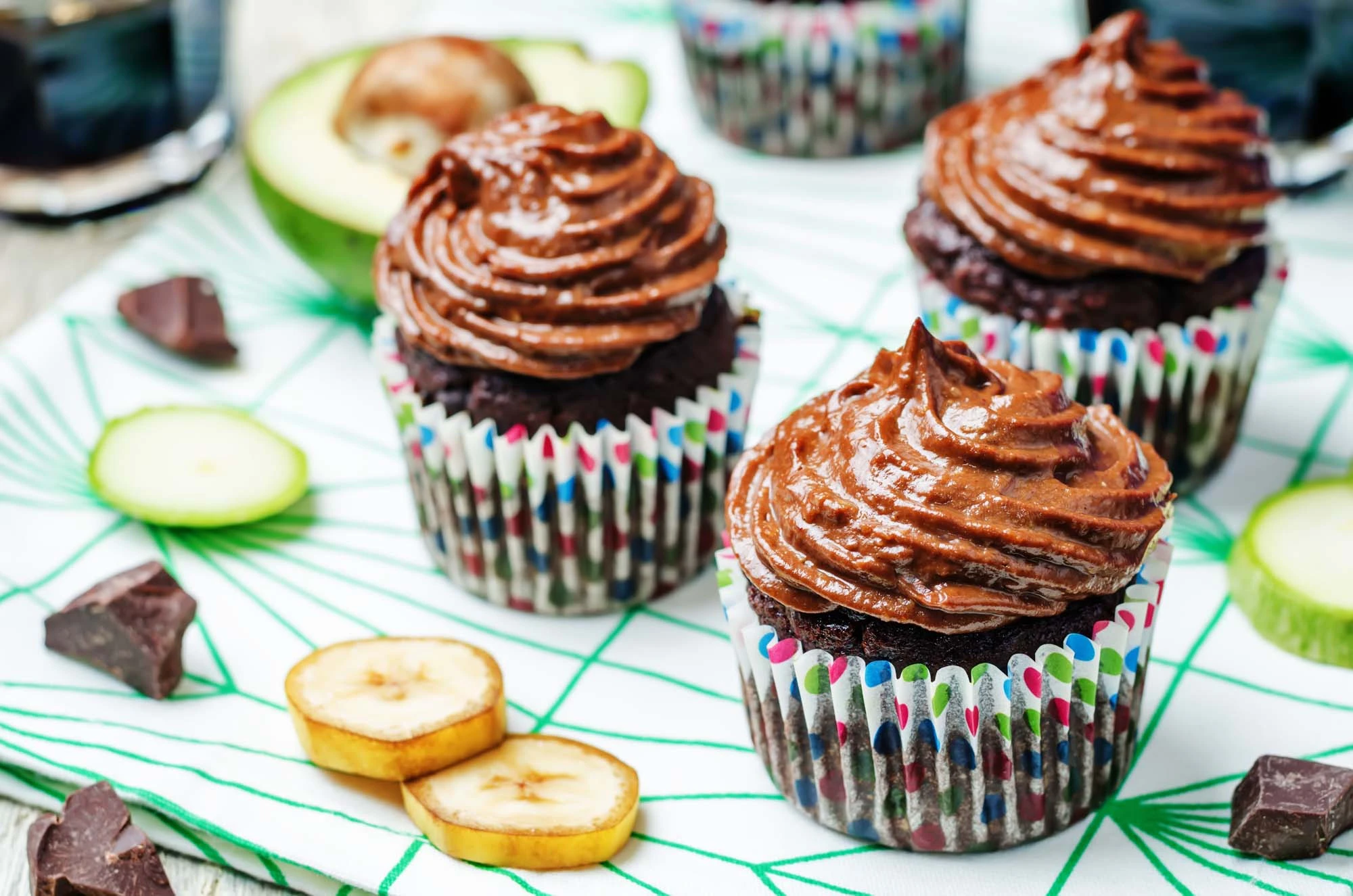 Chokolade cupcakes med banan