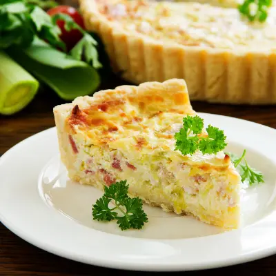 Porretærte med bacon