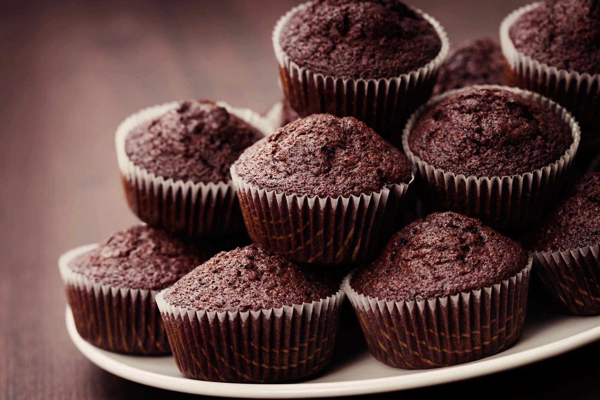 Chokolademuffins med kakaopulver